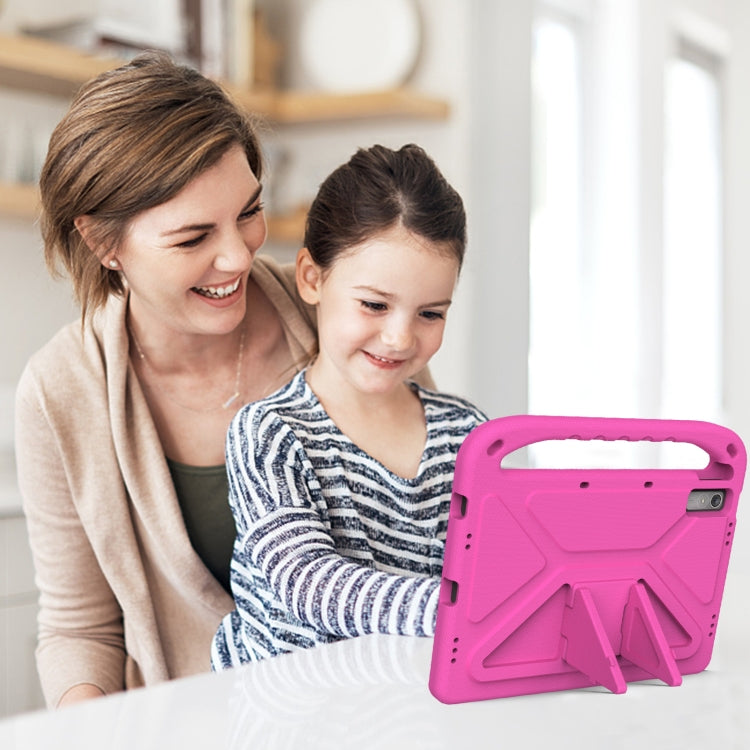 For Lenovo Pad Pro 2021 TB-J716F Handle Portable EVA Shockproof Tablet Case(Rose Red)