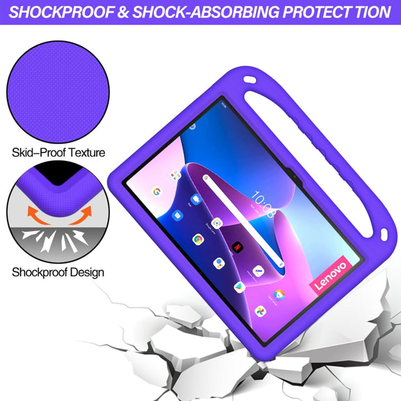For Lenovo Pad Pro 2021 TB-J716F Handle Portable EVA Shockproof Tablet Case(Purple)