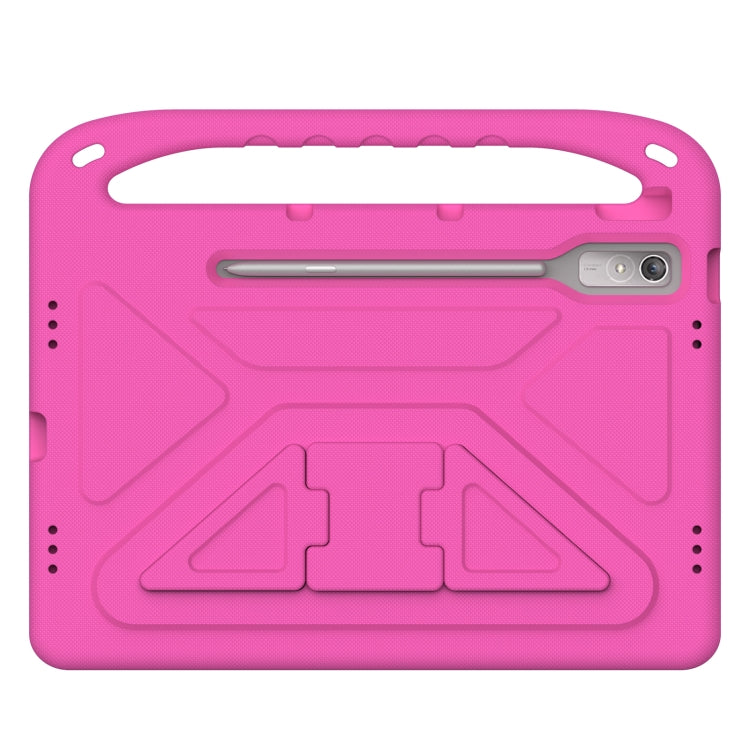 For Lenovo Tab P12 12.7 Handle Portable EVA Shockproof Tablet Case(Rose Red)