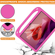 For Lenovo Tab P12 12.7 Handle Portable EVA Shockproof Tablet Case(Rose Red)