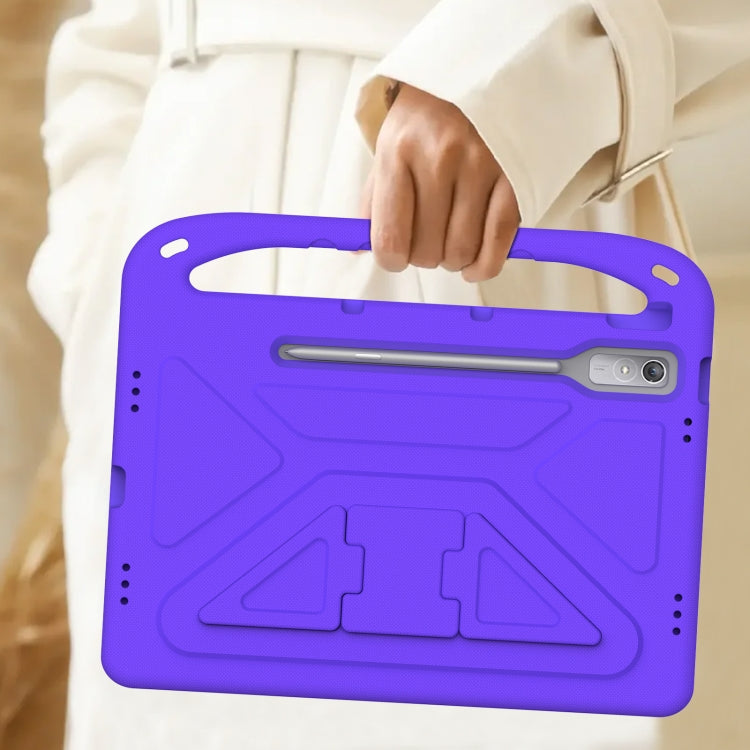 For Lenovo Tab P12 12.7 Handle Portable EVA Shockproof Tablet Case(Purple)