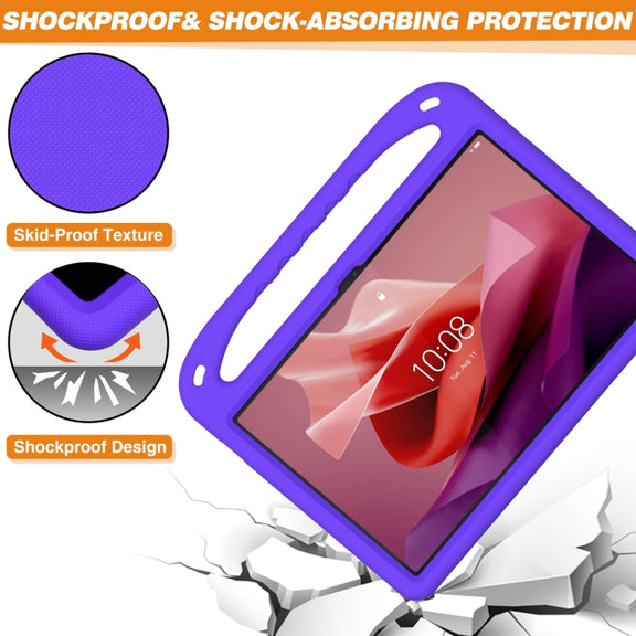 For Lenovo Tab P12 12.7 Handle Portable EVA Shockproof Tablet Case(Purple)