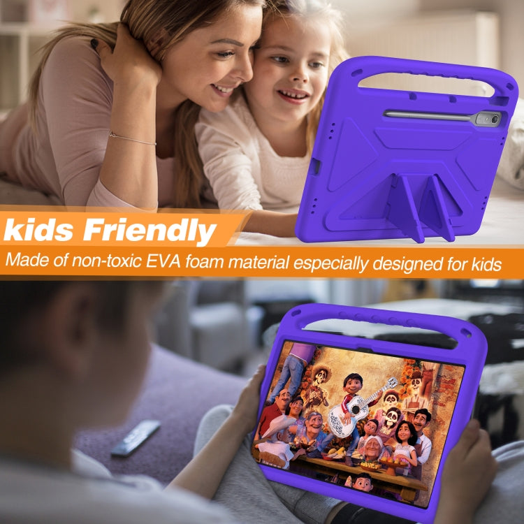 For Lenovo Tab P12 12.7 Handle Portable EVA Shockproof Tablet Case(Purple)