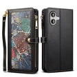 For iPhone 16 ESEBLE Star Series Lanyard Zipper Wallet RFID Leather Case(Black) - free shipping - PMC TechLife - Order now!