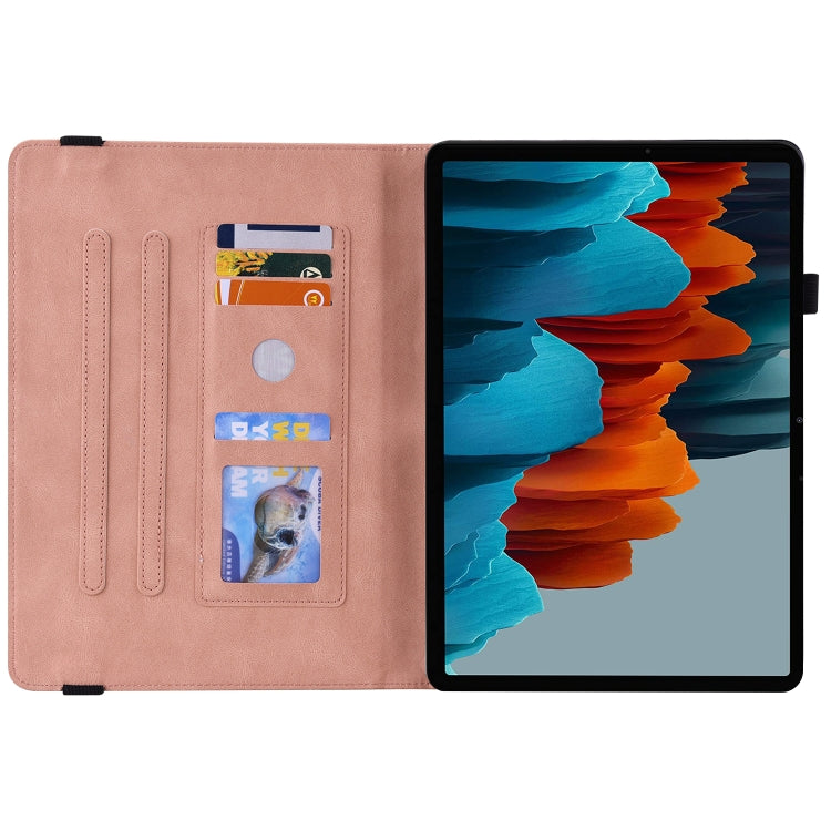 For Samsung Galaxy Tab S9+ Butterfly Flower Embossed Leather Tablet Case(Rose Gold)