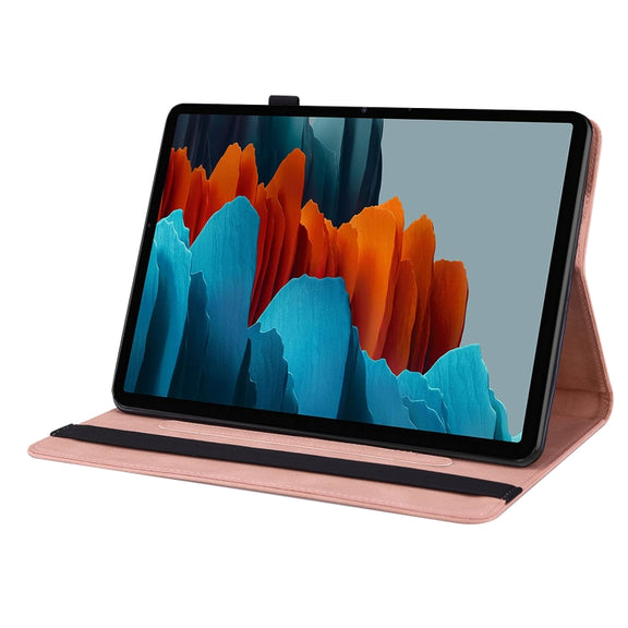 For Samsung Galaxy Tab S9+ Butterfly Flower Embossed Leather Tablet Case(Rose Gold)
