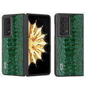 For Honor Magic V2 ABEEL Genuine Leather Weilai Series Phone Case(Green)