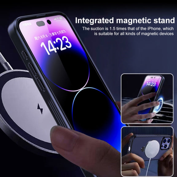 For iPhone 11 Multifunctional MagSafe Holder Phone Case(Blue)