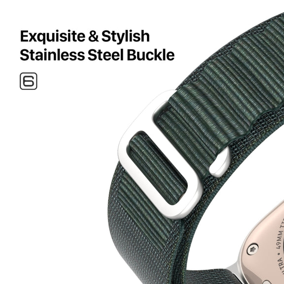 For Apple Watch 42mm DUX DUCIS GS Series Nylon Loop Watch Band(Green)