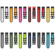 For Garmin Fenix 7 Pro 22mm Screw Buckle Diamond Texture Two Color Silicone Watch Band(Lime Green+Black)