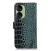 For Asus ZenFone 10 / ZenFone 9  Crocodile Top Layer Cowhide Leather Phone Case(Green)