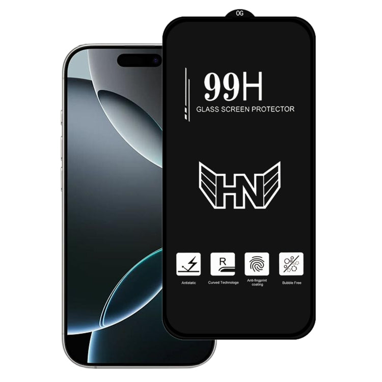 For iPhone 16 Pro High Aluminum Large Arc Full Screen Tempered Glass Film