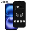 For iPhone 16 25pcs High Aluminum Large Arc Full Screen Tempered Glass Film - iPhone 16 Tempered Glass by PMC TechLife | Online Shopping South Africa | PMC TechLife | Buy Now Pay Later Mobicred