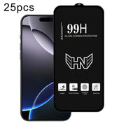 For iPhone 16 Pro Max 25pcs High Aluminum Large Arc Full Screen Tempered Glass Film