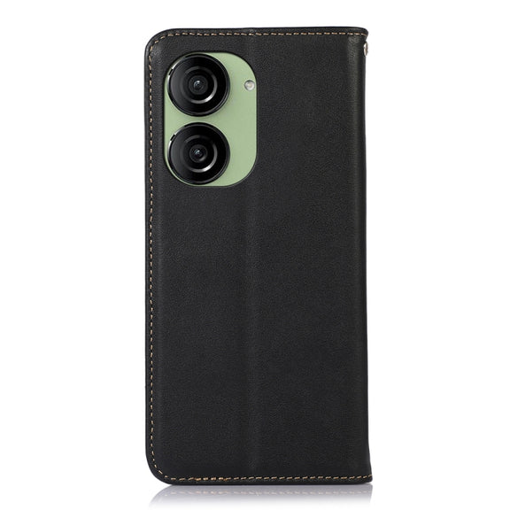 For Asus ZenFone 10 / ZenFone 9 KHAZNEH Nappa Top Layer Cowhide Leather Phone Case(Black)