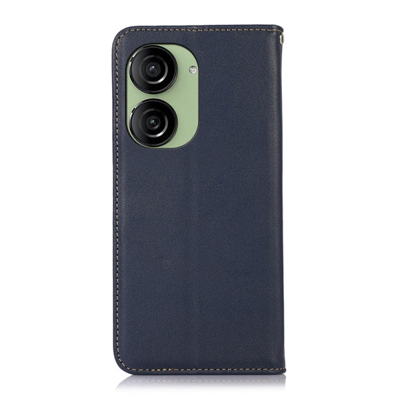 For Asus ZenFone 10 / ZenFone 9 KHAZNEH Nappa Top Layer Cowhide Leather Phone Case(Blue)