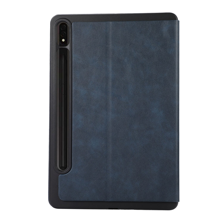 For Samsung Galaxy Tab S9 TPU Flip Tablet Protective Leather Case(Dark Blue)