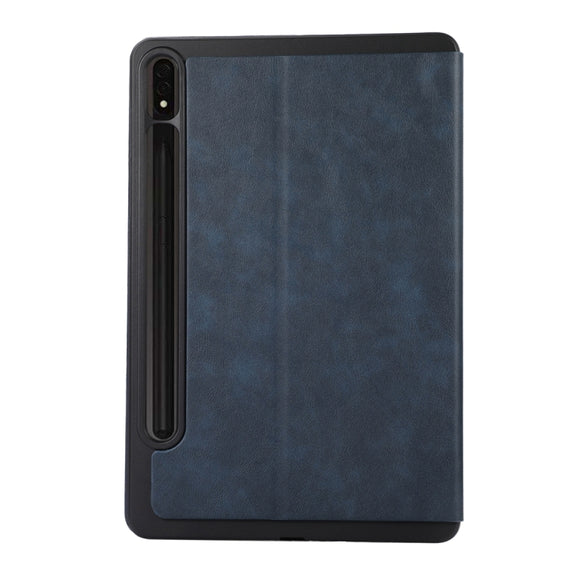 For Samsung Galaxy Tab S9 TPU Flip Tablet Protective Leather Case(Dark Blue)