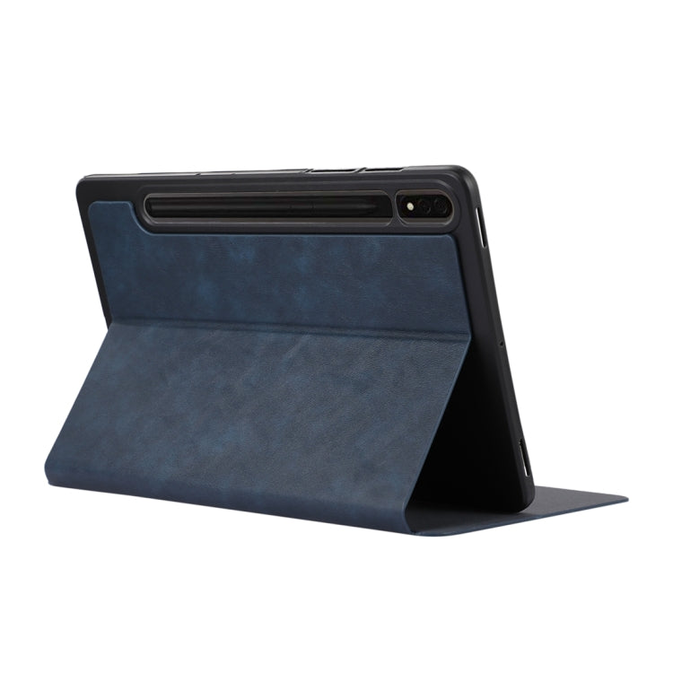 For Samsung Galaxy Tab S9 TPU Flip Tablet Protective Leather Case(Dark Blue)