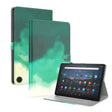 For Amazon Fire Max 11 Watercolor Pattern Flip Leather Tablet Case(Cyan Green) - Amazon by PMC TechLife | Online Shopping South Africa | PMC TechLife | Buy Now Pay Later Mobicred