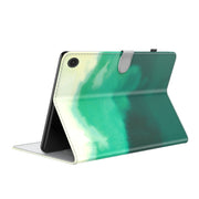 For Amazon Fire Max 11 Watercolor Pattern Flip Leather Tablet Case(Cyan Green)