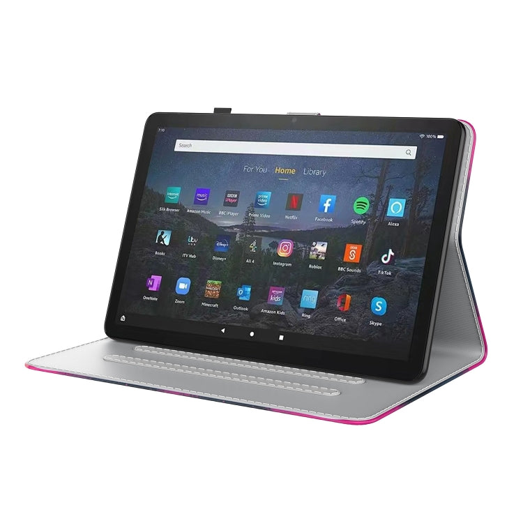 For Amazon Fire Max 11 Watercolor Pattern Flip Leather Tablet Case(Berry Color)