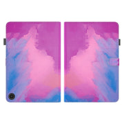 For Amazon Fire Max 11 Watercolor Pattern Flip Leather Tablet Case(Purple Red)