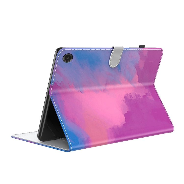 For Amazon Fire Max 11 Watercolor Pattern Flip Leather Tablet Case(Purple Red)