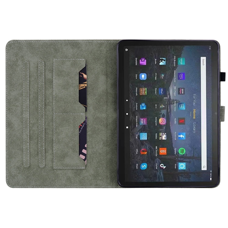 For Amazon Fire Max 11 Tiger Pattern Flip Leather Tablet Case(Red)