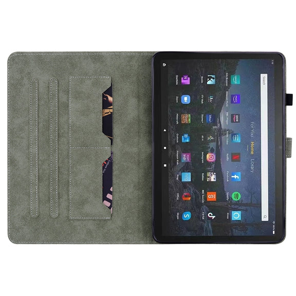 For Amazon Fire Max 11 Tiger Pattern Flip Leather Tablet Case(Red)