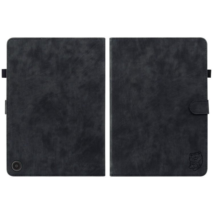 For Amazon Fire Max 11 Tiger Pattern Flip Leather Tablet Case(Black)