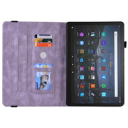 For Amazon Fire Max 11 Butterfly Flower Embossed Leather Tablet Case(Purple)