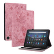 For Amazon Fire Max 11 Butterfly Rose Embossed Leather Tablet Case(Pink) - Amazon by PMC TechLife | Online Shopping South Africa | PMC TechLife | Buy Now Pay Later Mobicred