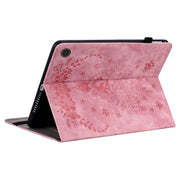 For Amazon Fire Max 11 Butterfly Rose Embossed Leather Tablet Case(Pink)