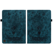 For Amazon Fire Max 11 Butterfly Rose Embossed Leather Tablet Case(Dark Blue)
