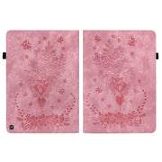 For Amazon Fire HD 10 2023 Butterfly Rose Embossed Leather Tablet Case(Pink)