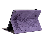 For Amazon Fire HD 10 2023 Butterfly Rose Embossed Leather Tablet Case(Purple)