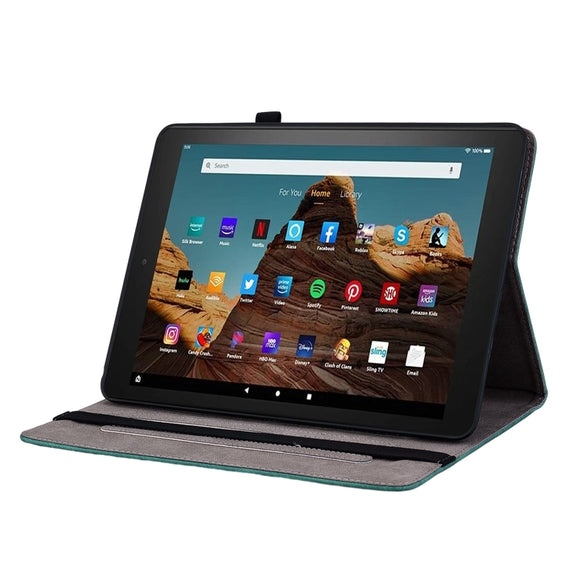 For Amazon Fire HD 10 2023 Butterfly Rose Embossed Leather Tablet Case(Green)