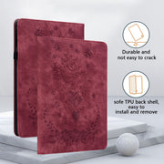 For Amazon Kindle Paperwhite 5 2024 Butterfly Rose Embossed Leather Tablet Case(Red)