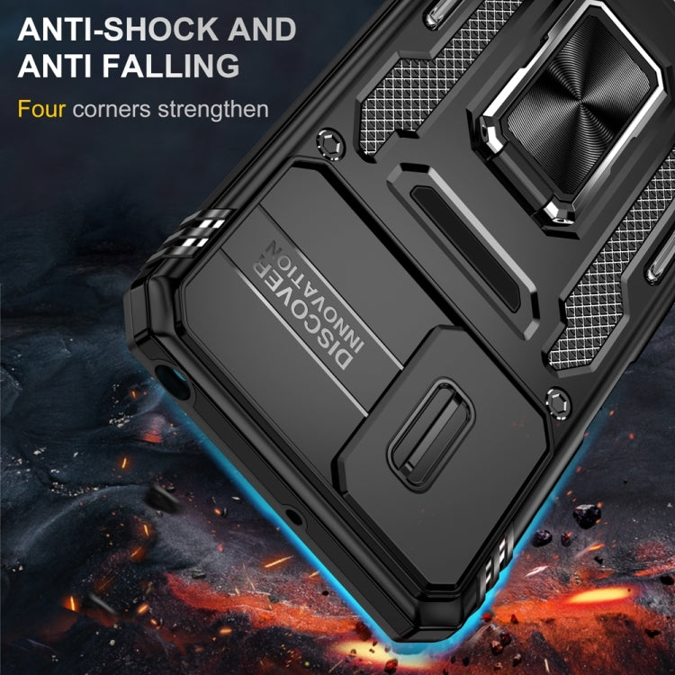 Motorola Moto G42 Armor PC + TPU Camera Shield Phone Case(Black)