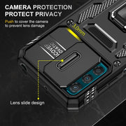 Motorola Moto G42 Armor PC + TPU Camera Shield Phone Case(Black)