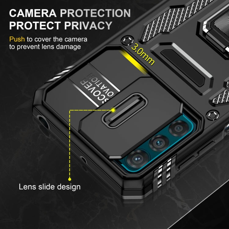 Motorola Moto G42 Armor PC + TPU Camera Shield Phone Case(Black)