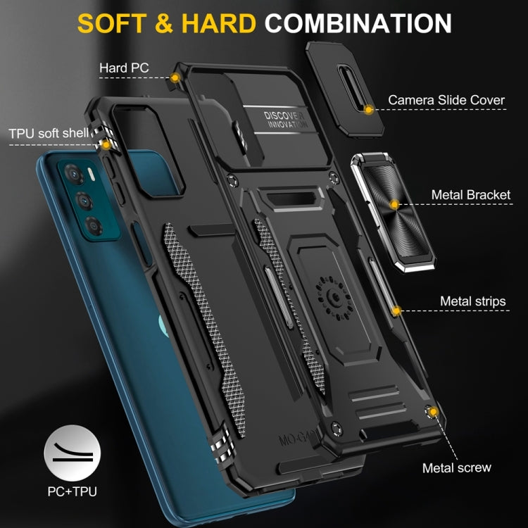 Motorola Moto G42 Armor PC + TPU Camera Shield Phone Case(Black)