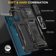 Motorola Moto G42 Armor PC + TPU Camera Shield Phone Case(Black)