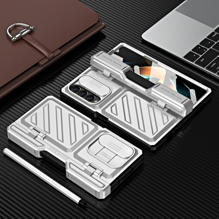 For Samsung Galaxy Z Fold4 TPU + PC Integrated All-inclusive Shockproof Phone Case with Pen(Silver)
