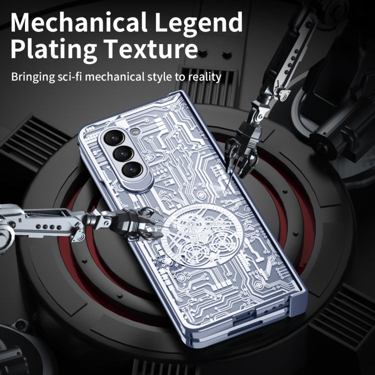 For Samsung Galaxy Z Fold5 Mechanical Legend Integrated Electroplating All-inclusive Phone Case(Blue)