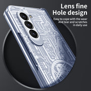 For Samsung Galaxy Z Fold5 Mechanical Legend Integrated Electroplating All-inclusive Phone Case(Blue)