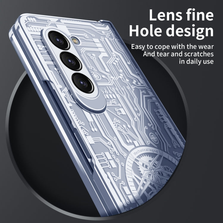 For Samsung Galaxy Z Fold5 Mechanical Legend Integrated Electroplating All-inclusive Phone Case(Blue)
