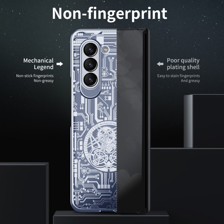 For Samsung Galaxy Z Fold5 Mechanical Legend Integrated Electroplating All-inclusive Phone Case(Blue)