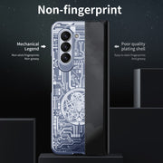 For Samsung Galaxy Z Fold5 Mechanical Legend Integrated Electroplating All-inclusive Phone Case(Blue)